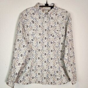 Panhandle Rough Stock Floral Patterned Pearl Snap Western Shirt, Size XL‎